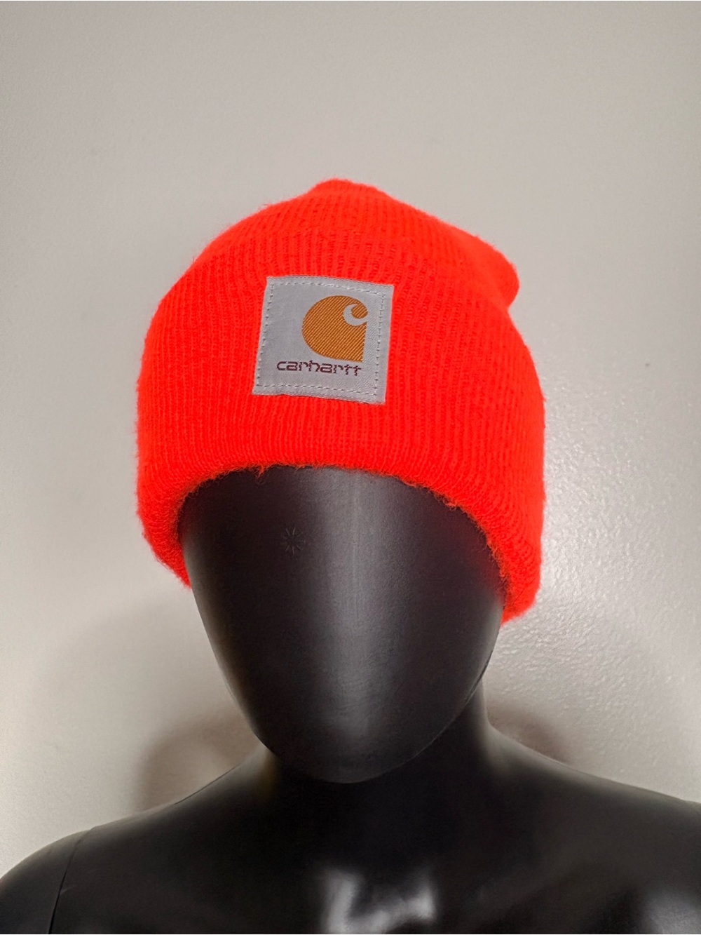 Carhartt man  Neon Orange Knit Beanie